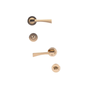 Dognlar Sigma Turkish Rosette Door Handle Set – Golden Matte