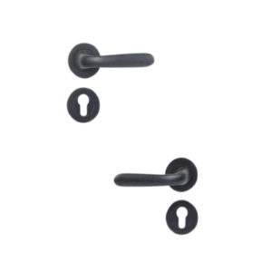 Doganlar Bora Rosette Cylinder Door Handle Set Turkish – Matte Black
