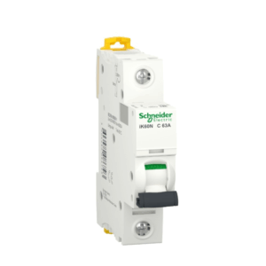 Schneider single switch miniature circuit breaker 63 amp white
