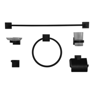 Turkish bath accessories set of 6 pieces - black