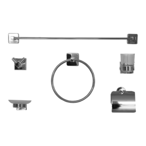 Turkish bath accessories set of 6 pieces - chrome