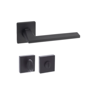 Dognlar Terra Rosette Turkish Bathroom Door Handle Set – Matte Black