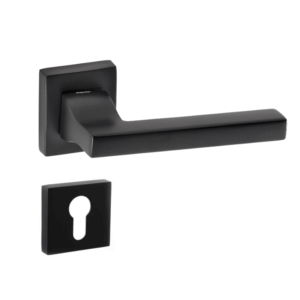 Dognlar Turkuaz Turkish Rosette Cylinder Door Handle Set – Matte Black
