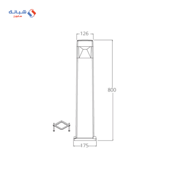 El- Sewedy Emilia Bollard, 80 Cm