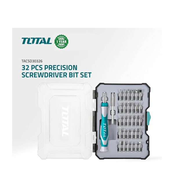 Total 32 Pcs Precision Screwdriver Bit Set