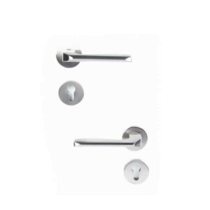 Shabana Doganlar Turkey Door Handle Set With Cylinder 4 Pcs Satin New