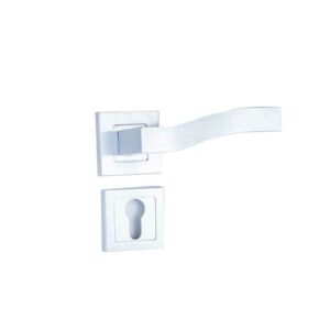 Shabana Stores Sicuro Door Handle Set With Cylinder 4 Pcs Chrome Matt New
