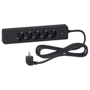 شنايدر مشترك يونيكا 5 فتحات Usb اسود-3متر