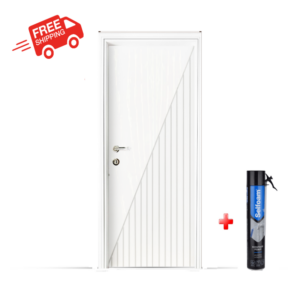 باري وود باب خشب داخلي مجزع Pvc كود Pp210-129 ابيض - 8090 سم - ۲.۱٥ م * ۸۰ سم