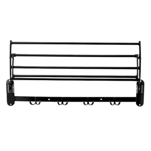 Moveable Stainless Steel Bathrobe Holder Towel Rack – Black