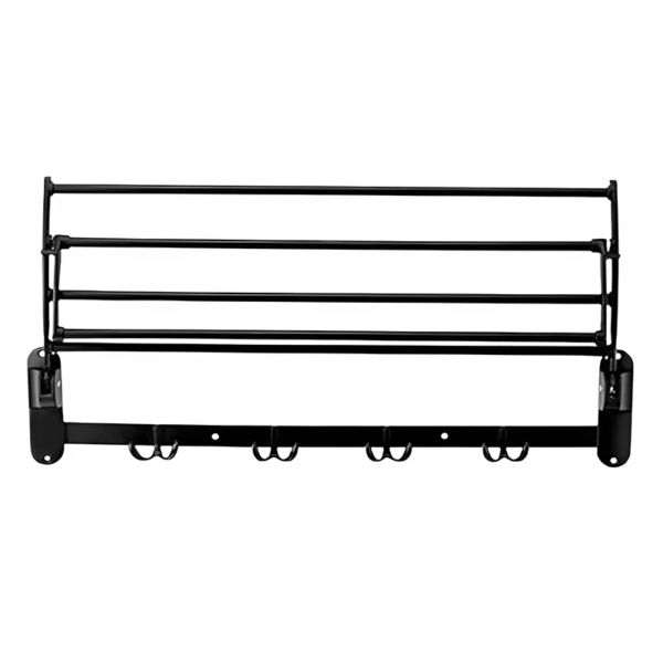 Moveable Stainless Steel Bathrobe Holder Towel Rack – Black