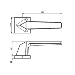 Al-ahram Rosette Cylinder Door Handle Set Sicuro Joya Square – Nickel Matt